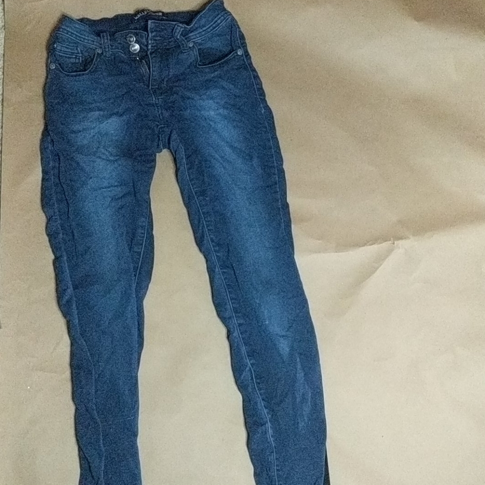 Wallflower dark blue jeans, size 3, low rise.